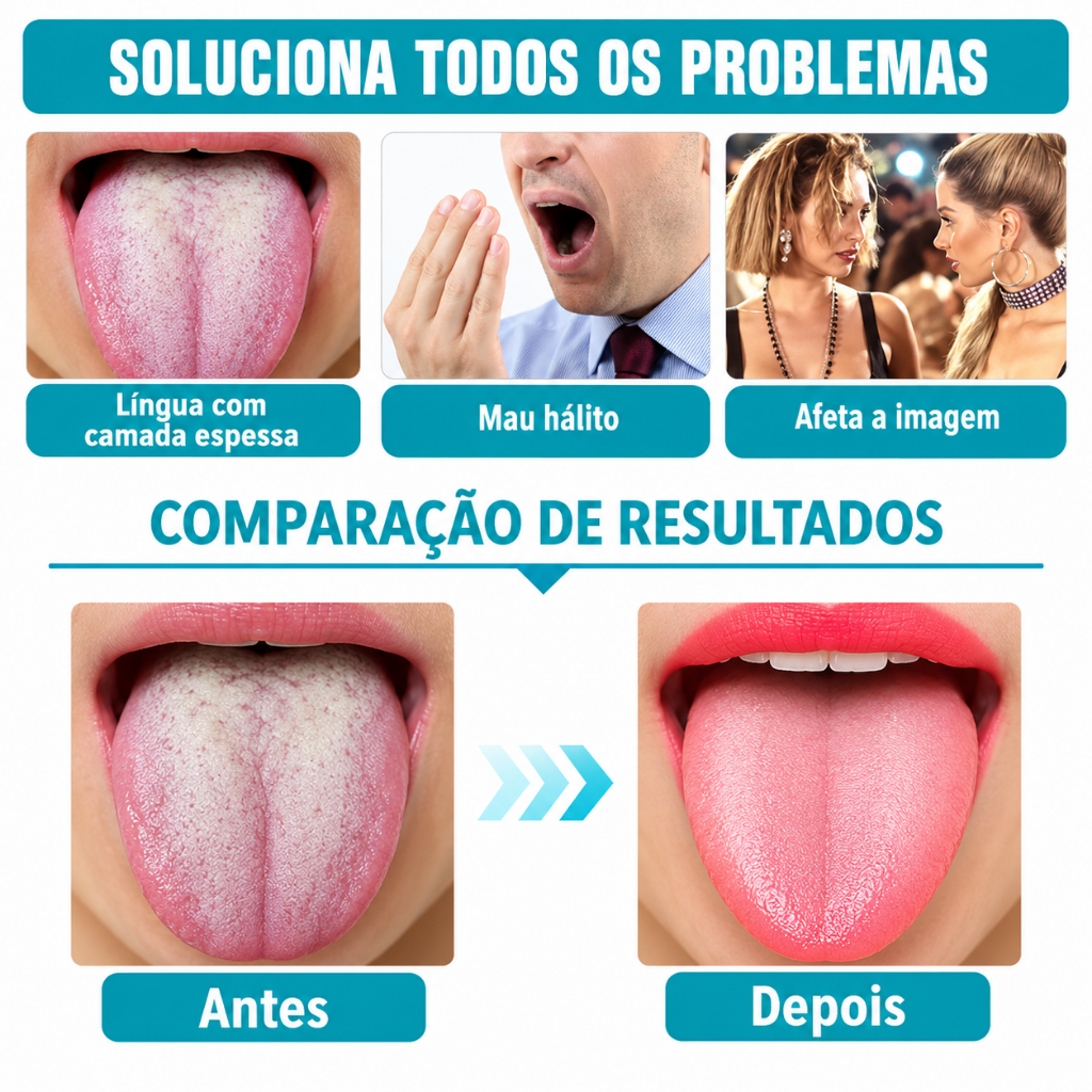Raspador de Língua de Aço Inoxidável para Adultos Limpa para Reduzir o Mau Hálito Refrescar o Hálito · foto 2