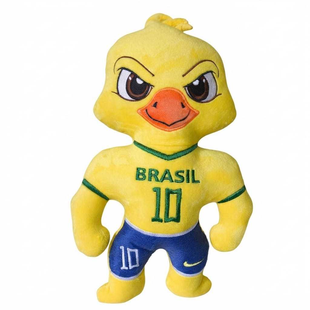Brinquedo Boneco Pelúcia Canarinho Mascote do Brasil Canarinho  30 cm Altura
