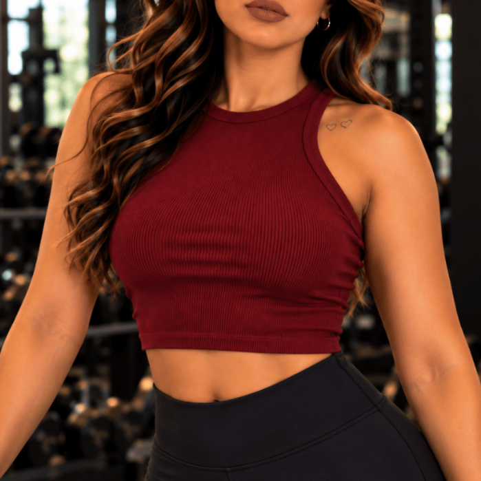 Cropped Feminino Regata Canelado Básico Tamanho Único Blusa Justinha Confortável Academia Look Fitness