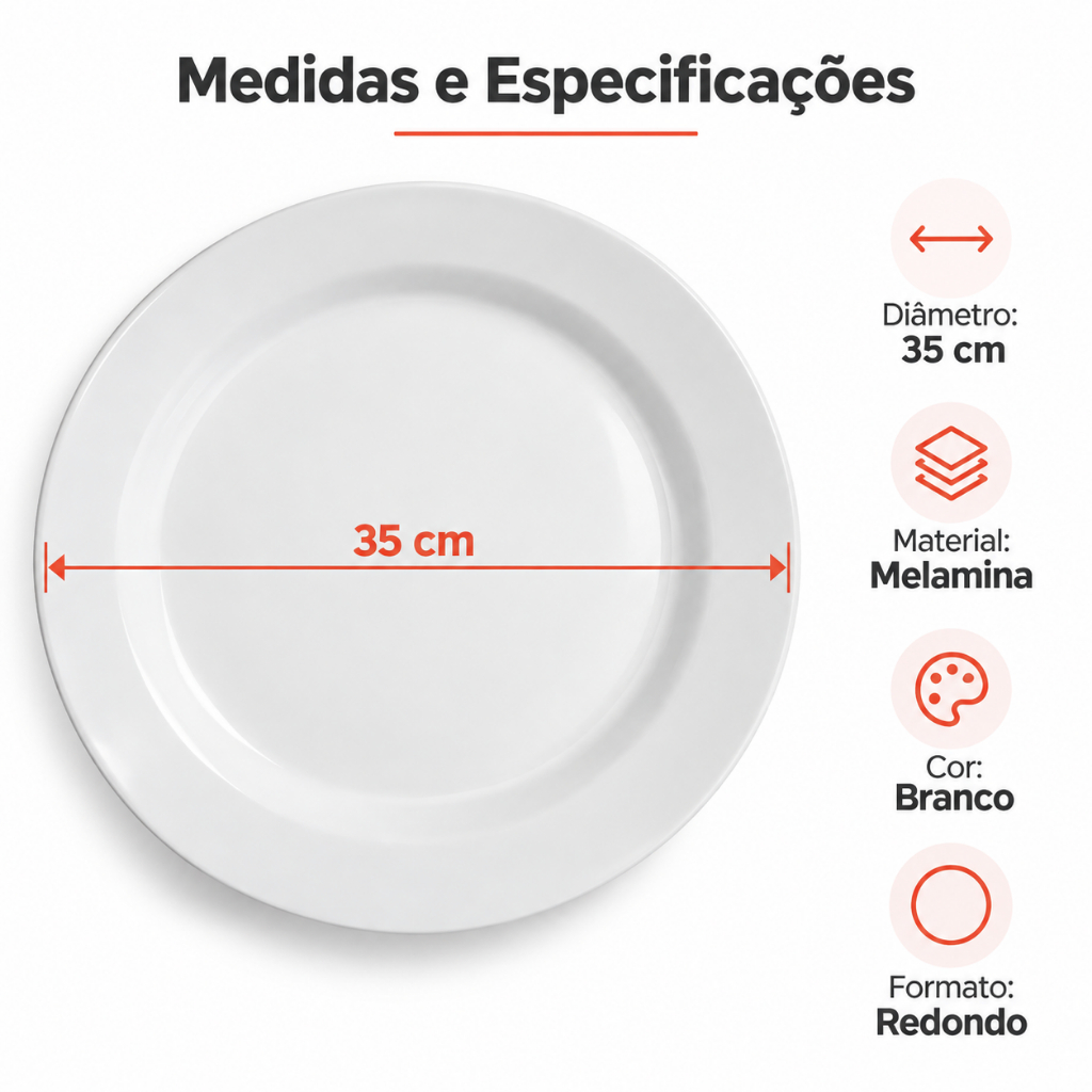 Prato Para Bolo e Tortas 35cm Feito em Melamina Bandeja Servir Bolo 35cm Promoção — imagem 2 de 2