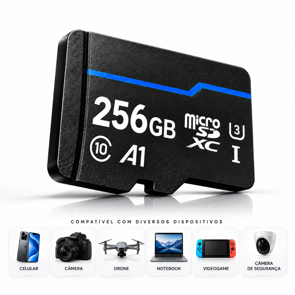 Cartão De Memória Para Celular Drones Câmeras 256gb Microsd Cartão De Memória Para Celular Drones Câmeras 256gb Microsd