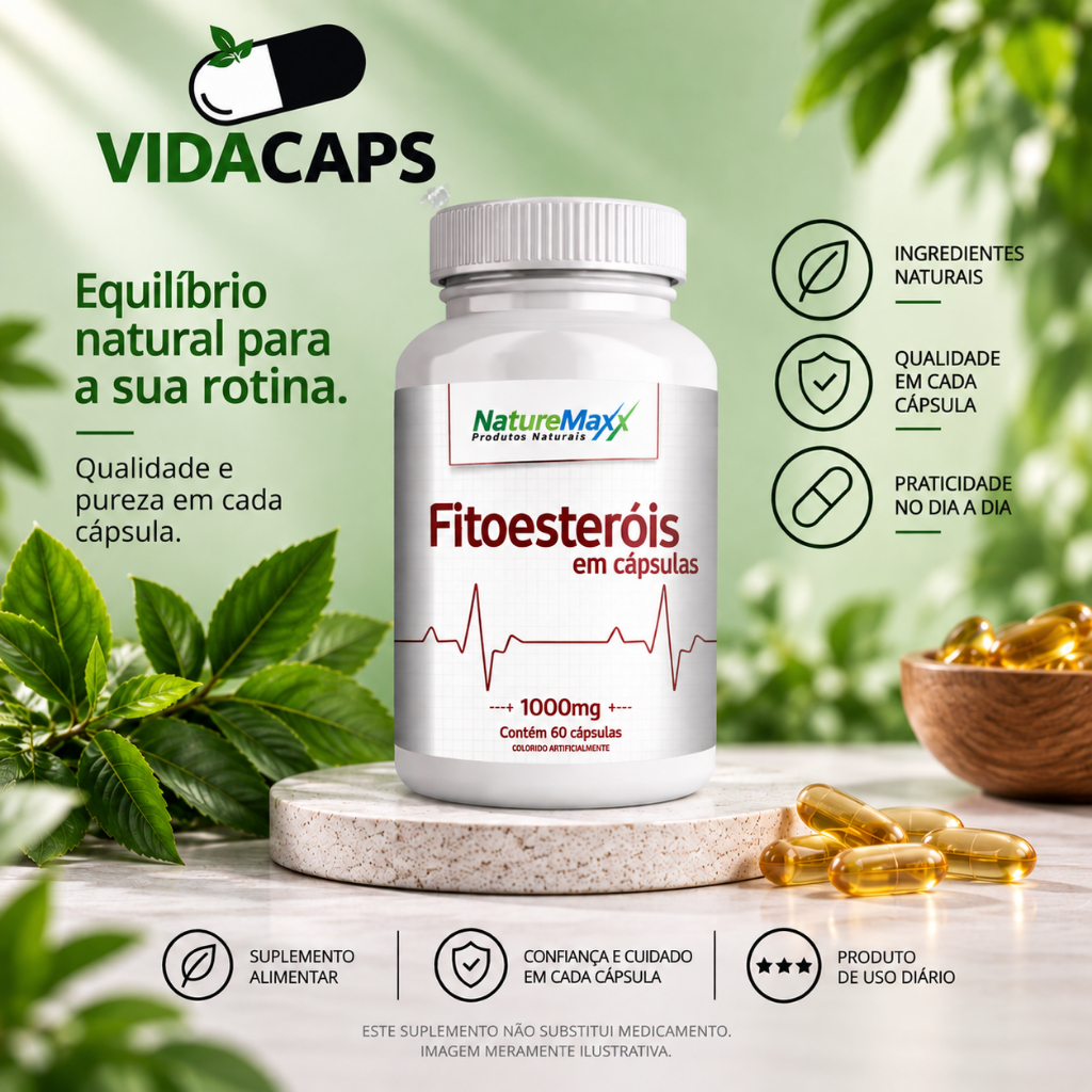 Fitoesteróis ÓleoNutri Softgel 1000mg 60 Cápsulas Softgel - Suplemento Alimentar Vidacaps