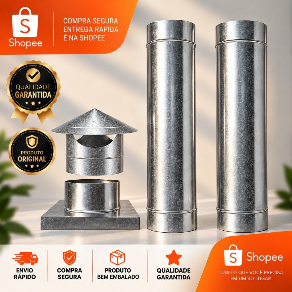 Kit Para Churrasqueira Pré Moldada 30x30/150mm Galvanizado