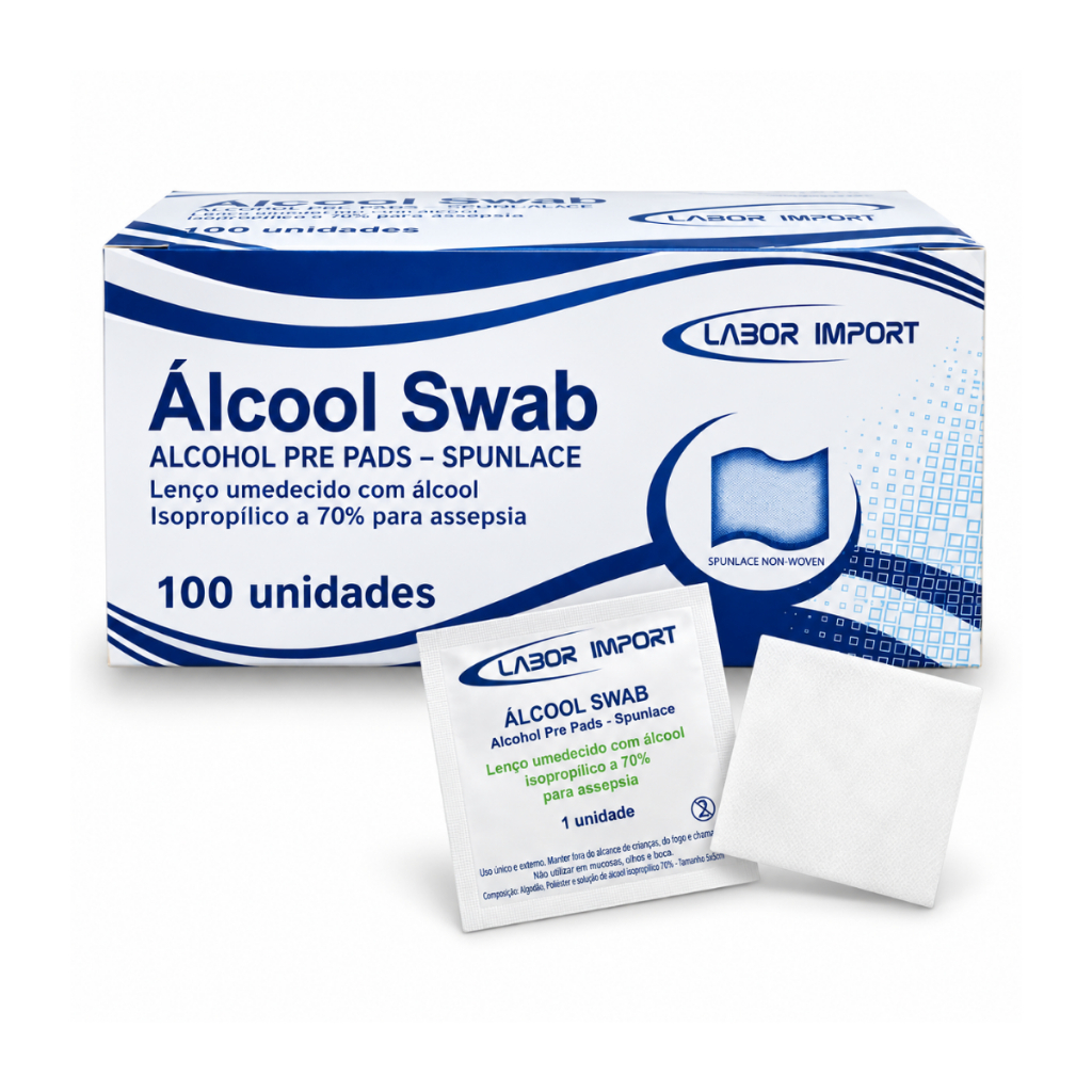 Álcool Swab 70% para Assepsia C/100 Un Antisséptico