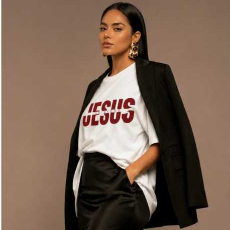 Camiseta Oversized Masculino/Feminino Academia Larga Streetwear Oversize Algodão Jesus Salvador Cristã