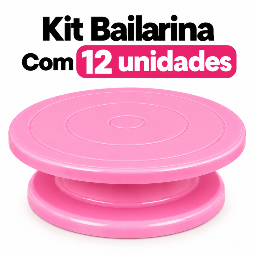 12 Bailarinas Giratórias 30cm Direto da Fabrica Para Bolo Confeitaria Profissional Reforçada Decoração De Bolos