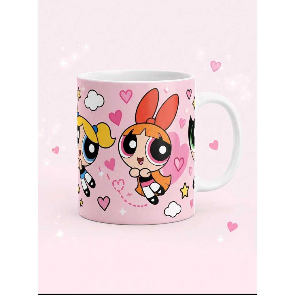 Caneca Meninas Superpoderosas 325ml | Lindinha, Florzinha e Docinho | Presente Criativo para Fãs