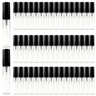 Kit 50 Frasco Vidro Decant  Perfume 3ml/5ml Borrifador Spray, Kit 50 Tubos Portáteis para Cosméticos