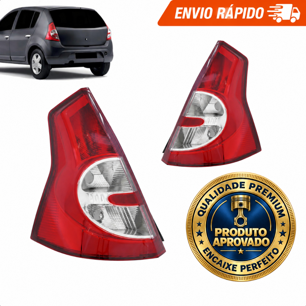 Lanterna Traseira Renault Sandero 2008 2009 2010 2011 Bicolor Cristal Premium
