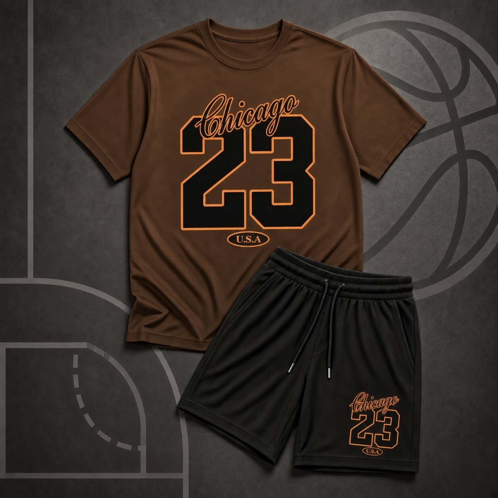 Conjunto Camiseta Estampada e Short Moletinho Infantil Masculino Estiloso Crianças