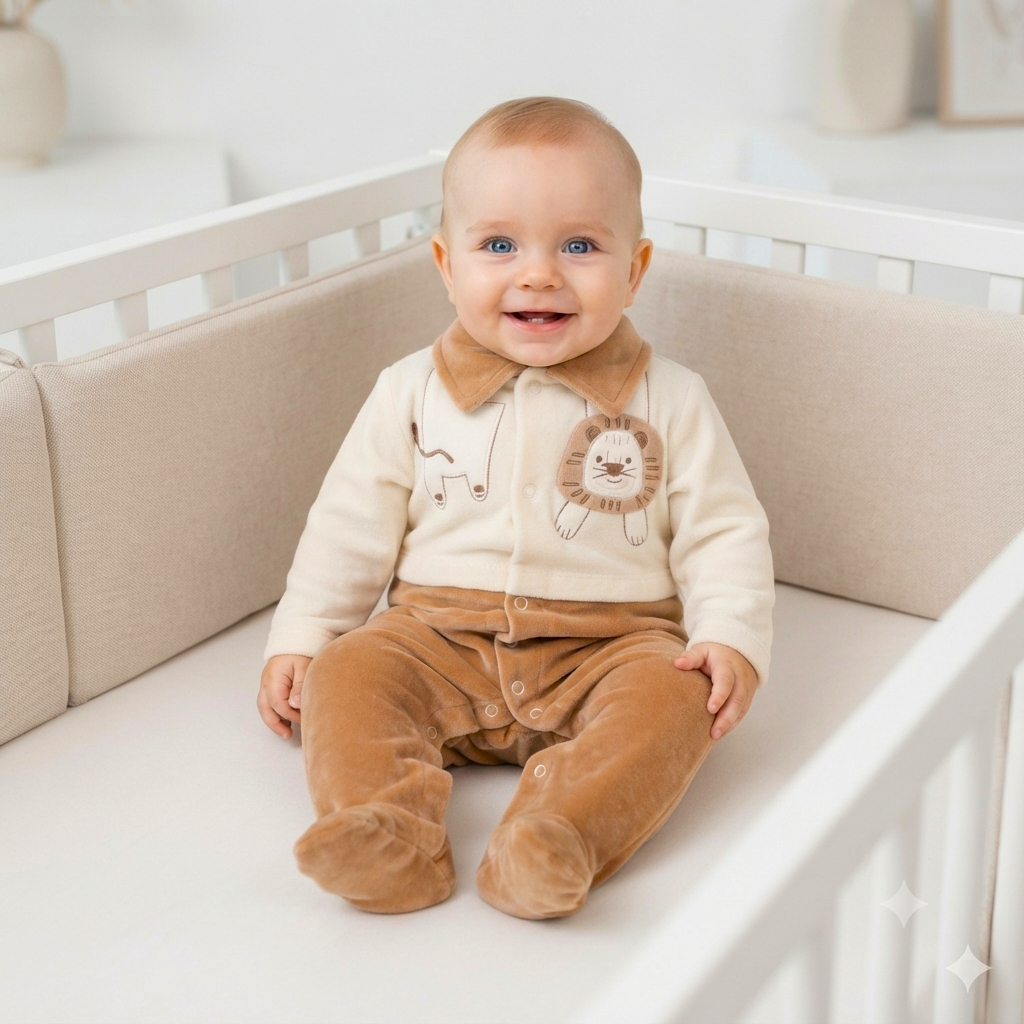 Macacão Inverno Plush Bebe Menino Saída Maternidade Quentinho Conforte