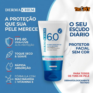Protetor Solar FPS 60 Sem Cor Toque Seco Suave Super Hidratante Rejuvenescedor Dermachem …