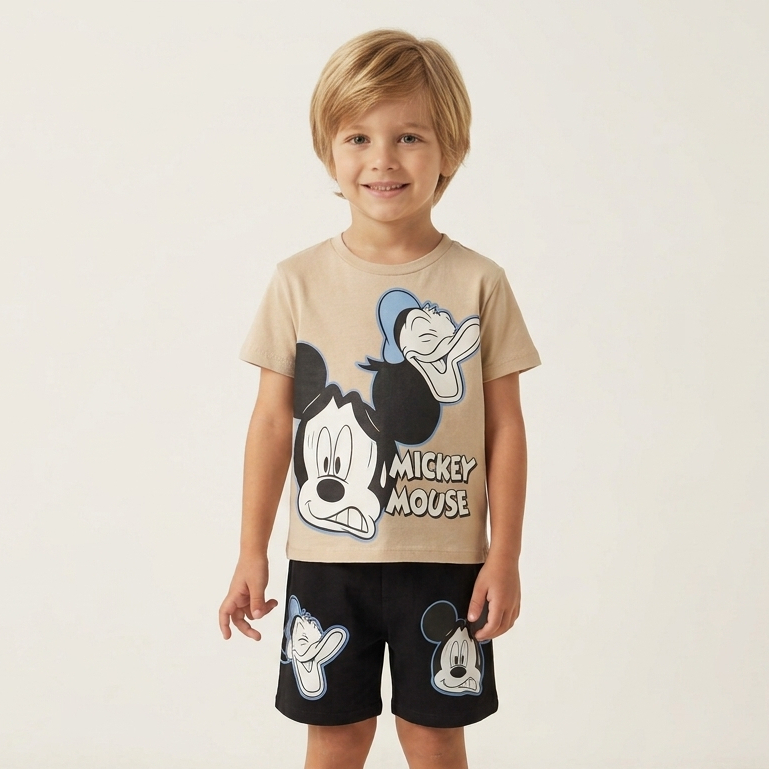 Conjunto Infantil Masculino Estampado Camiseta + Bermuda em Algodão Tam. 4 ao 10 Anos Roupa Infantil Menino