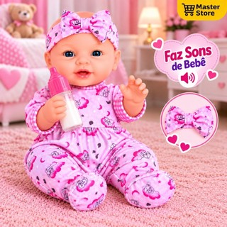 Brinquedo Bebe Pepita Faz Sons De Bebe Boneca que Fala e Chora Papai Mamãe Tipo Bebe Reborn