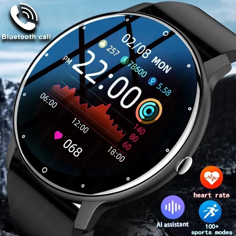 Relógio inteligente masculino à prova d'água com Bluetooth de freqüência cardíaca
