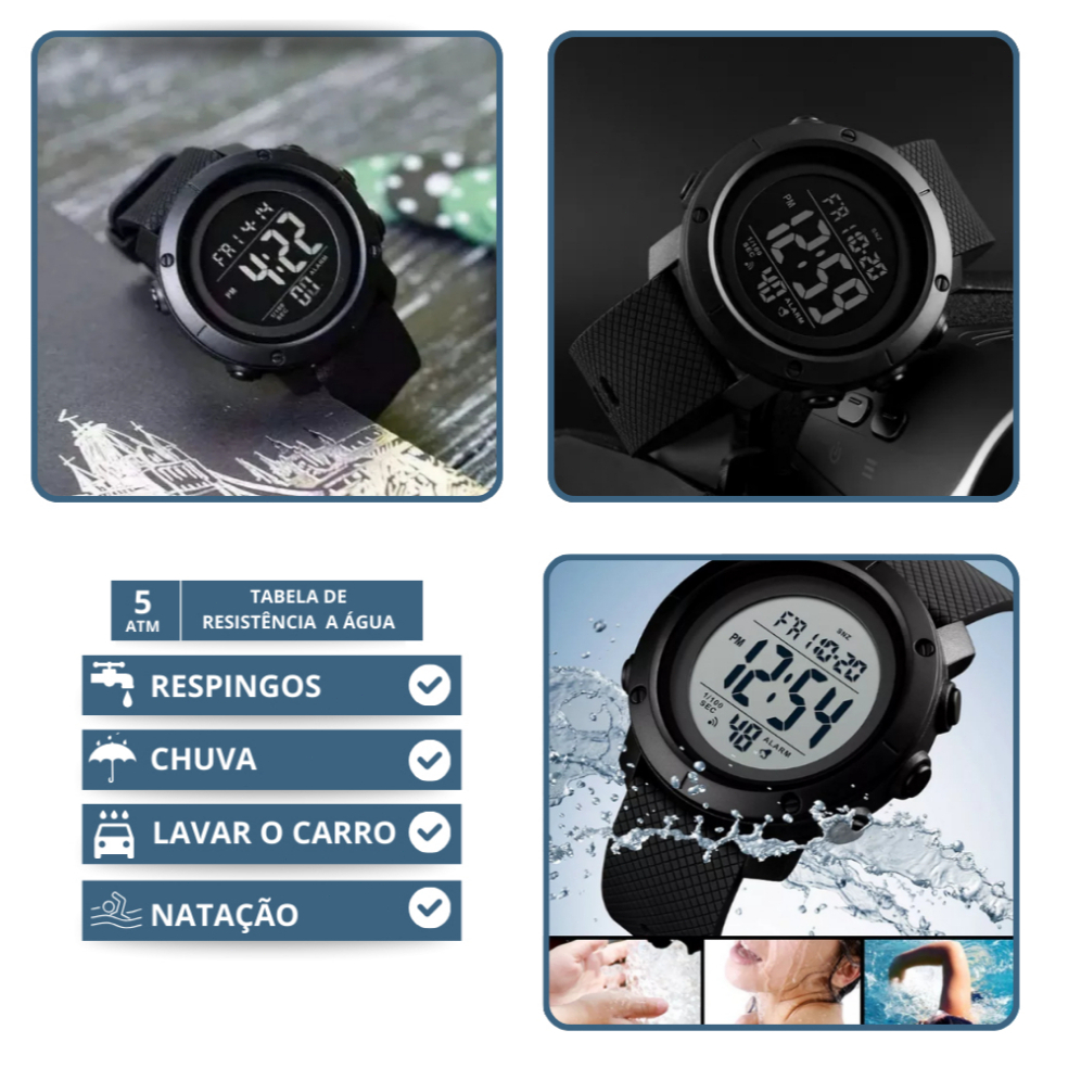 SKMEI 1426 Relógio masculino esportivo de quartzo LED digital multifuncional à prova d'água relógio eletrônico — imagem 2 de 2