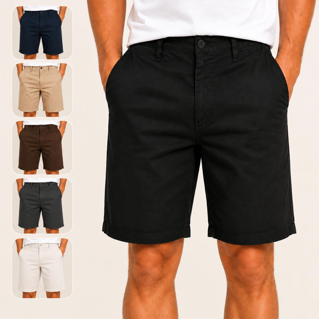 Bermuda Masculina Alfaiataria Sarja Slim com Elastano Social Casual Elegante Moderno Confortável