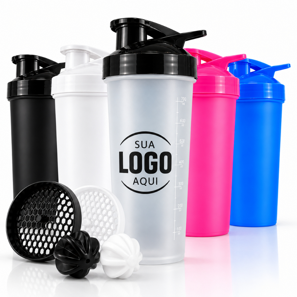 Kit Coqueteleira 700ml Personalizada Academia | Shakeira Fitness Brinde