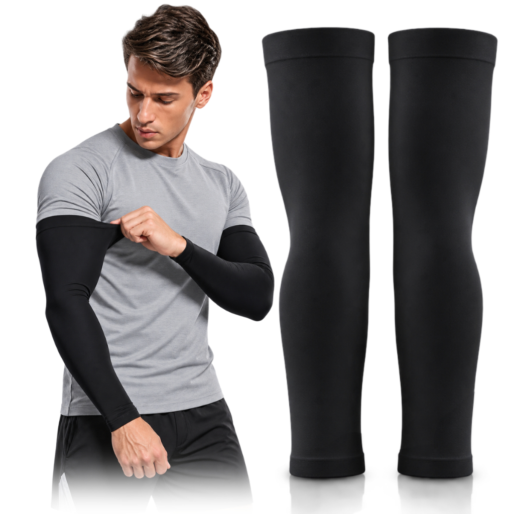 Manguito Proteção Solar UV50+ Braço Ciclismo Moto Corrida Compressão Térmica Respirável Esportivo Anti-UV - Tomóvi
