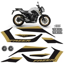 Adesivos Para Yamaha Fazer 250 FZ25 2025 Moto Branca + Logos