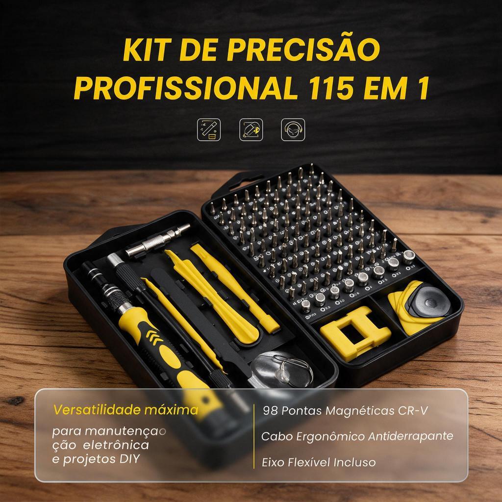 Kit Chave de Precisão 115 Peças Magnético Ferramentas Para Reparação Celular Tablet Notebook Multiuso