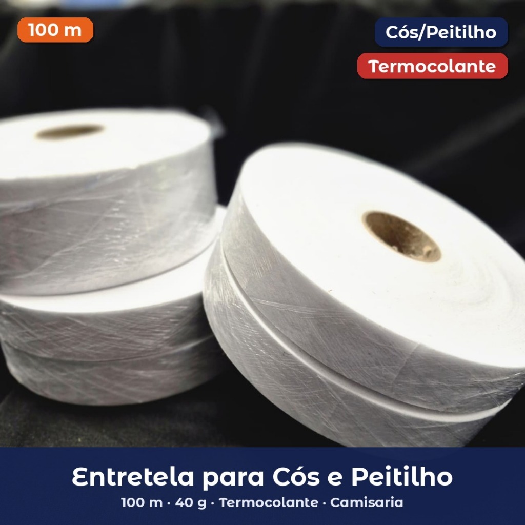 Entretela Termocolante para Cós e Peitilho de Camisa 100m 40g