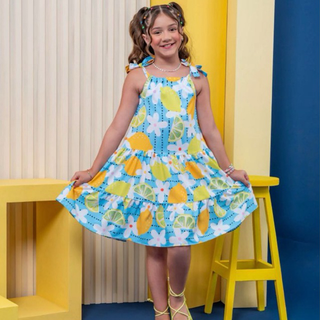 Vestido Infantil Menina Estampado 2 a 10 Anos | Vestido Colorido Lorraine