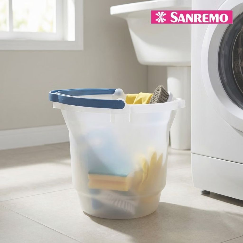 Kit 2 Baldes Plásticos Transparente com Alça 12L Hydrus Sanremo — imagem 2 de 2