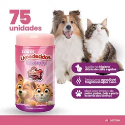 Lenço Umedecido Lavanda Para Cães e Gatos 75 Unidades CatDog