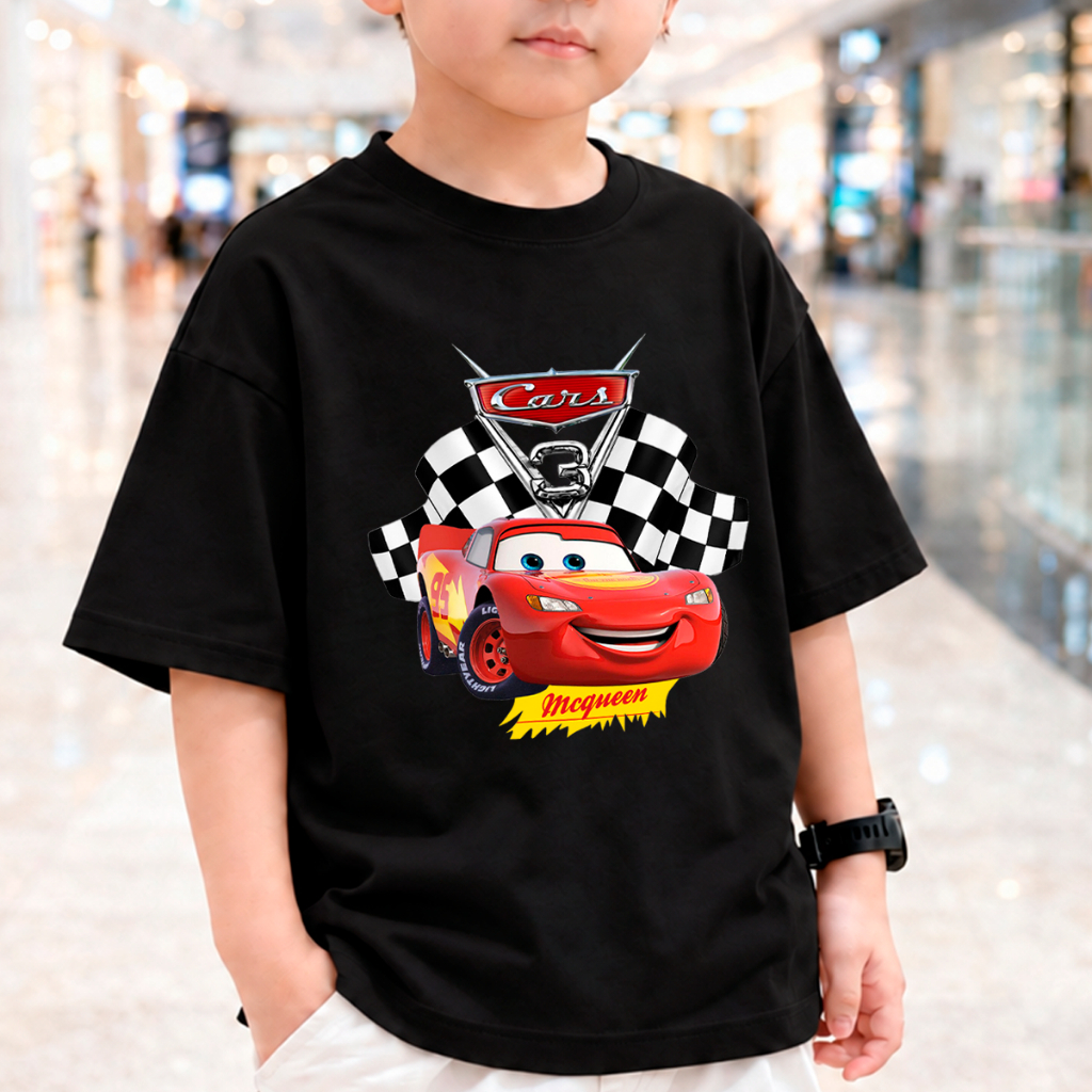 Camiseta Relâmpago McQueen Carros Infantil Masculina Estampada Vermelha Casual