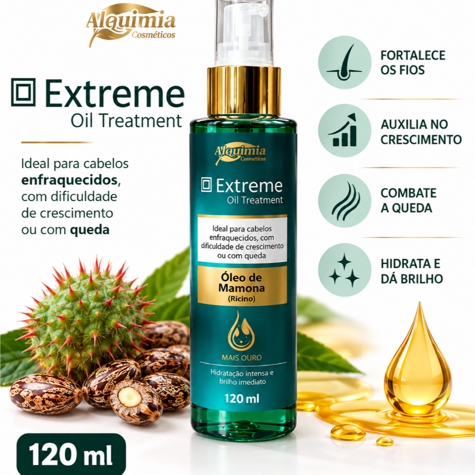 Óleo Capilar Cabelo Macio Mamona Alquimia Cosméticos -120ml
