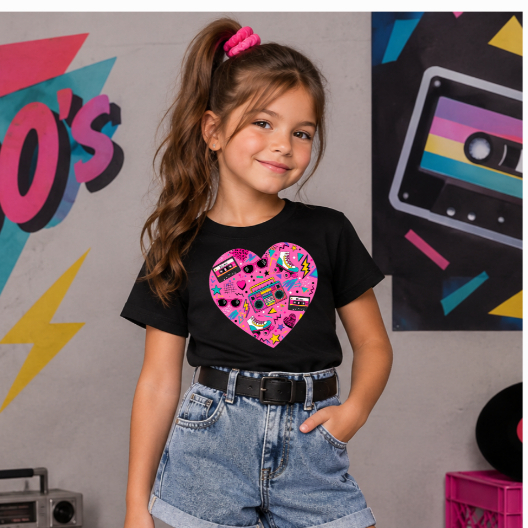 Camiseta Infantil blusa inspirada anos 80 menina teen modinha estilosa