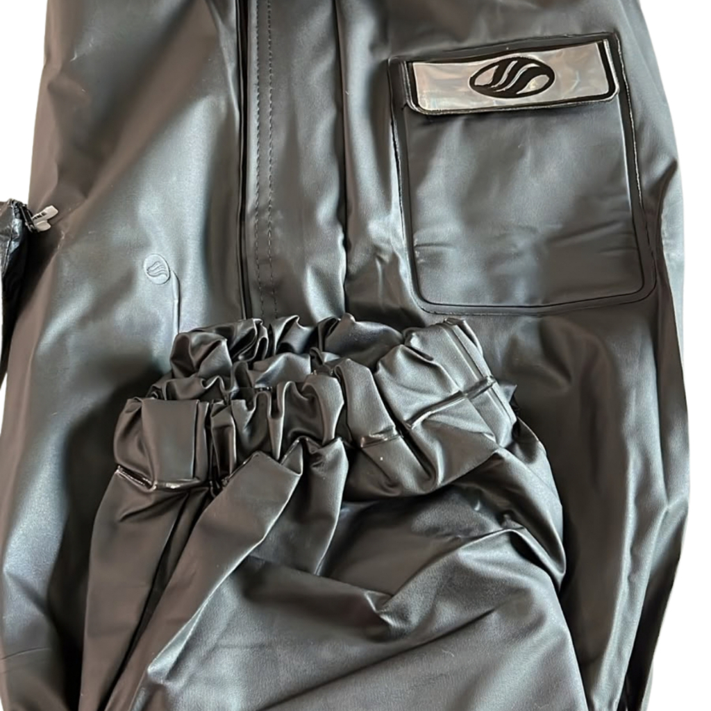 CAPA DE CHUVA ALBA EUROPA PVC MASCULINO COM BOLSO PRETA CONJUNTO