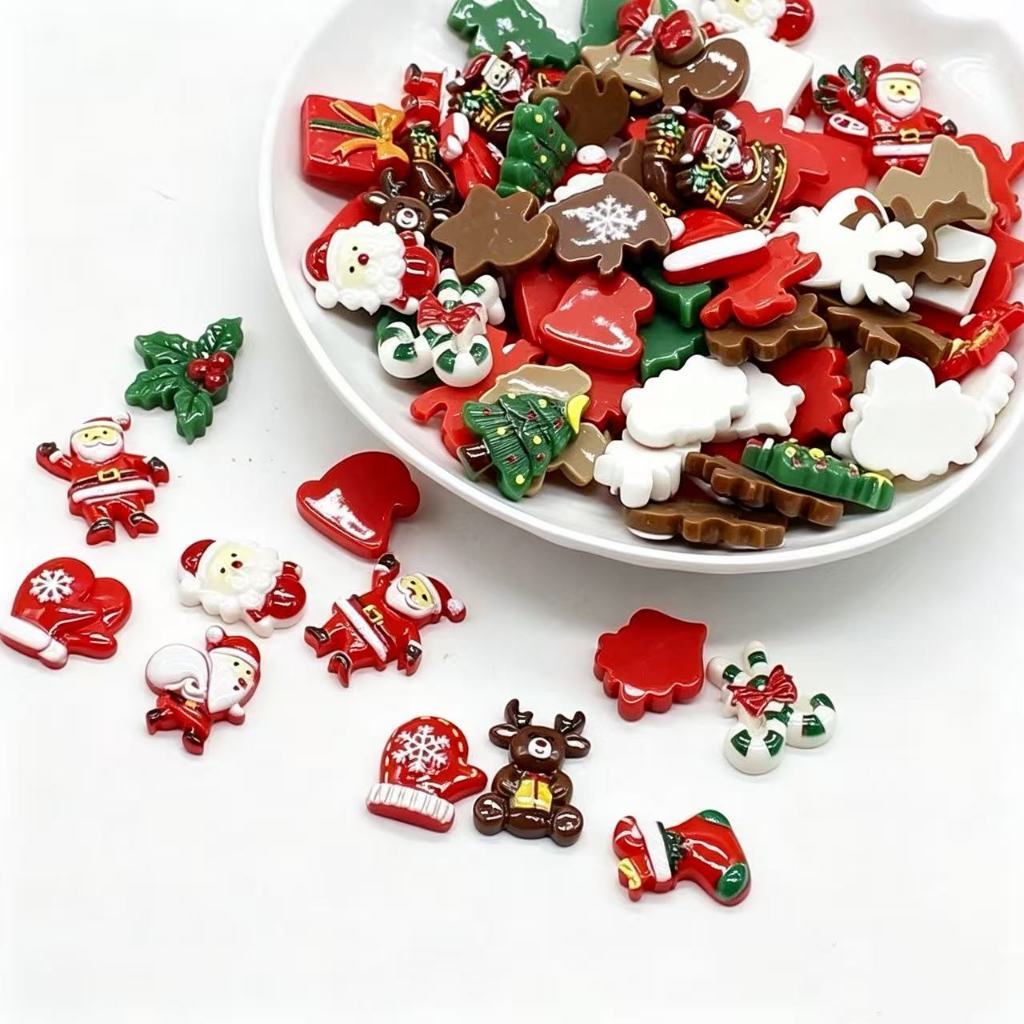 10-100 Pçs Aplique Decoração De Natal Resina-pingente-mistura diy