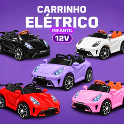 Mini Carro Elétrico Infantil 12V C/ USB Passeio Motorizado Com Luz Buzina Música e Controle Remoto
