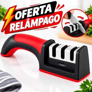 Amolador Afiador De Facas Em Aço Inox Com 3 Afiadores