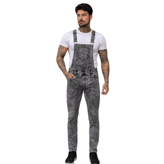 Macacão Jardineira Masculino cor Grafite com Elastano