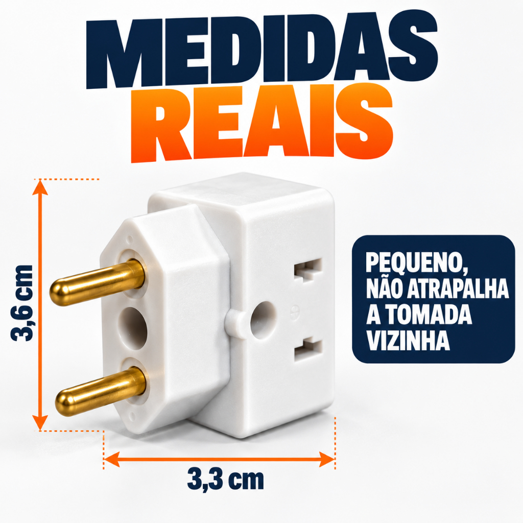 Adaptador Universal Pino Tomada Bob Esponja Benjamin 10A/20A Alta Tensão e Resistente — imagem 2 de 2