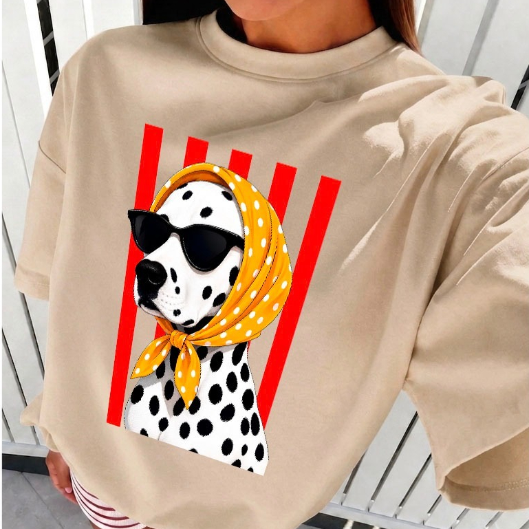 Camiseta Feminina DALMATA LISTRA 100% Algodão Premium Blusa Casual Tshirt Estampada Blusinha Estilosa