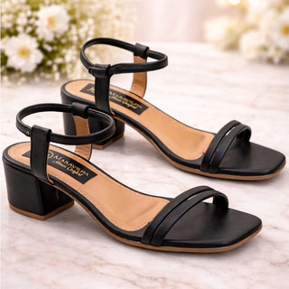 Sandalia feminina preta salto medio 5 cm sandalia feminina preta basica  sandalia feminina preta promoção