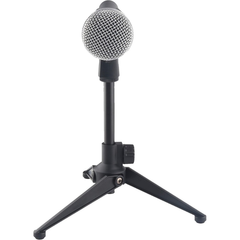 Tripé De Mesa Para Microfone Móvel Em Metal E Polietileno Com Base Móvel E Fácil Montagem