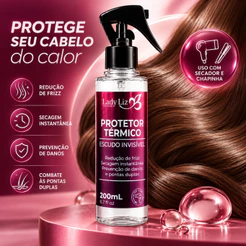 Protetor Térmico Para Cabelos Proteção Contra Calor Secador Chapinha Spray 200ml Lady Liz