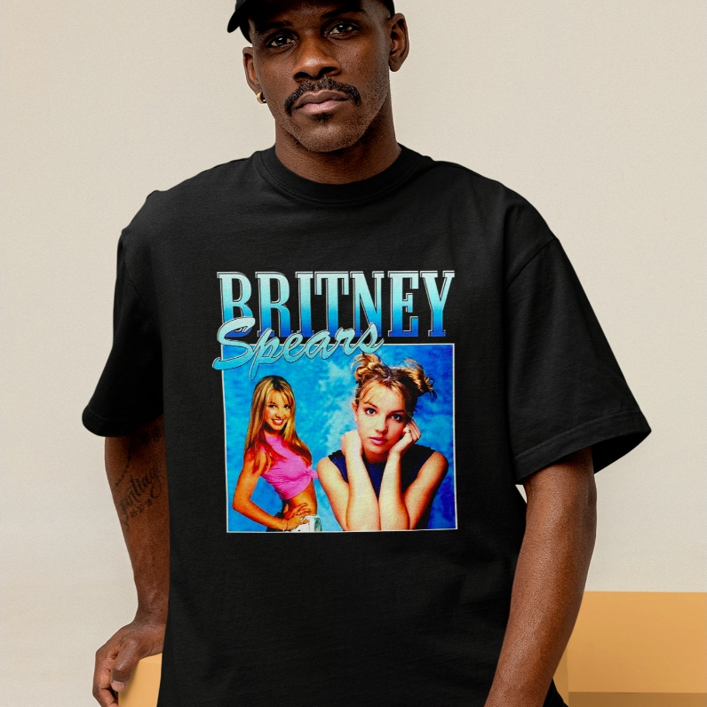 Camiseta Oversized Britney Spears Estampada Streetwear Moda Urbana Casual Confortável Estilo Jovem Moderno Tendência
