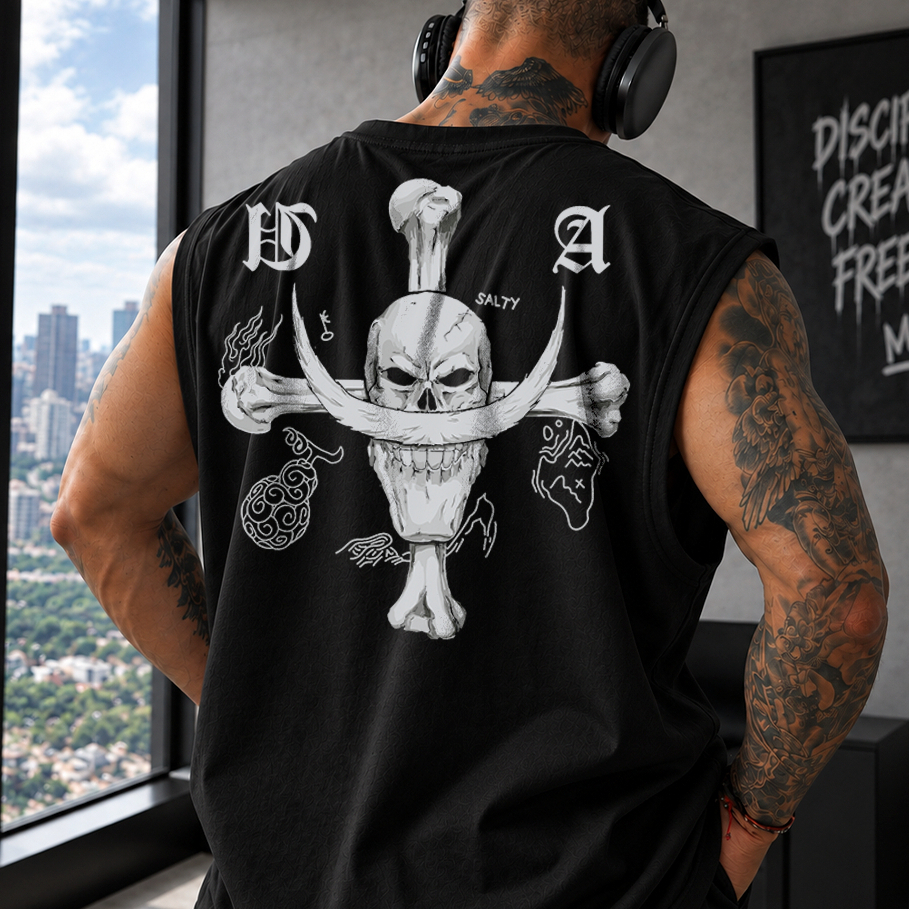 Camiseta Regata Machao Oversized Muscle Tee 100% Algodao Barba Branca Edward Newgate Imperador Unissex