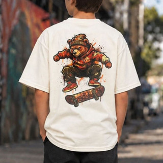 Camiseta Infantil juvenil Oversized Menino Estampada Street