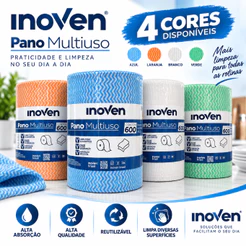 Pano Multiuso Alta Absorção Tipo Perfex Contem 600 Und