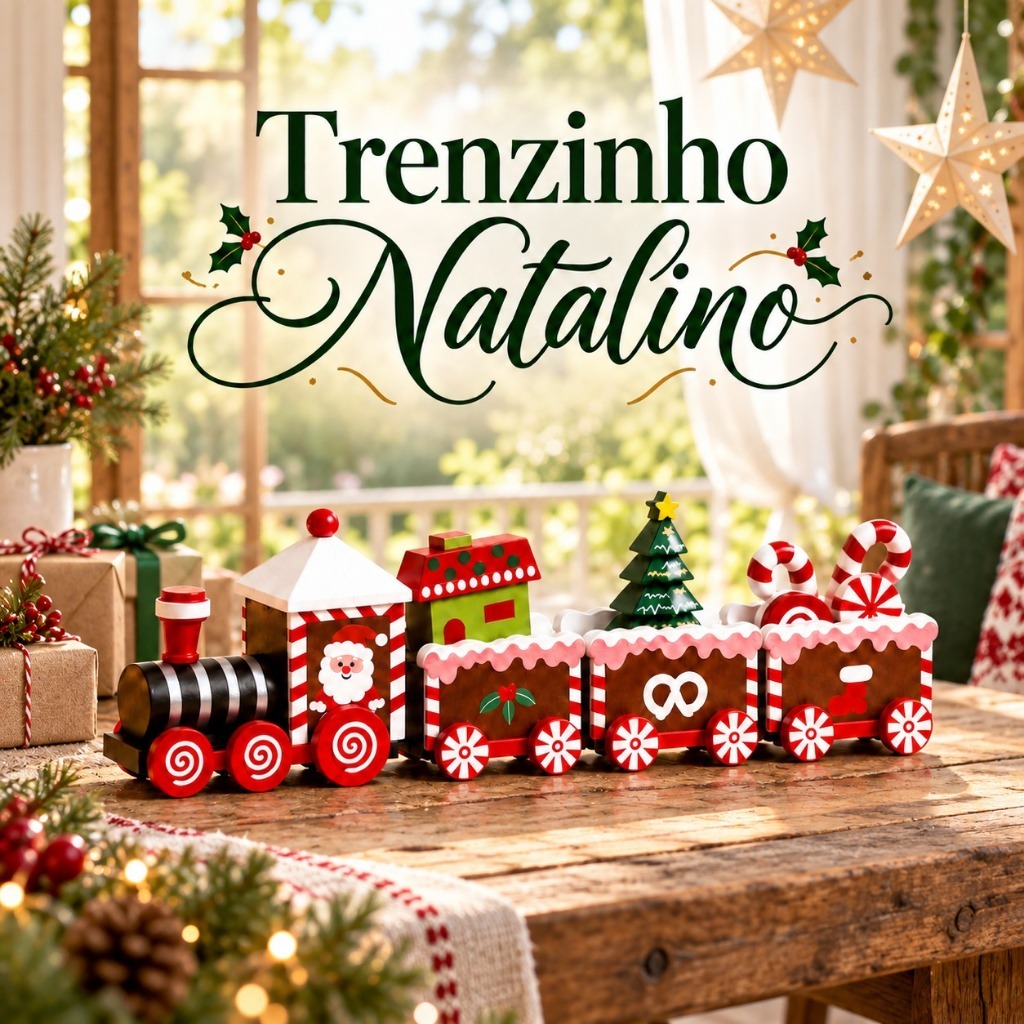 Trenzinho Natalino Decorativo Enfeite De Mesa para Natal