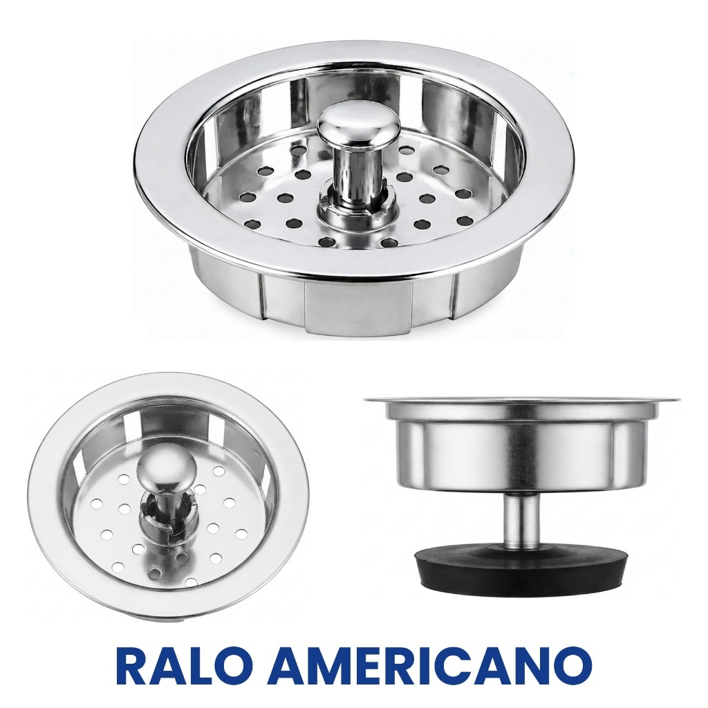 Kit 2 Ralos Pia Cozinha Plástico Cromado Coador Anti Entupimento Filtro Válvula Vedante Borracha Universal