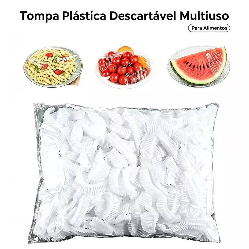 Tampas De Plástico Descartável Para Alimento Toucas Descartáveis Cozinha Multiuso