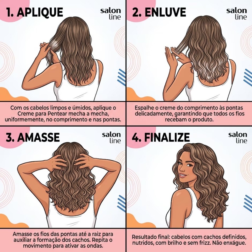 CREME P/ PENTEAR SALON LINE DEFINIÇÃO CACHOS ESTRUTURADOS EFEITO MEGA HAIR 1KG — imagem 2 de 2